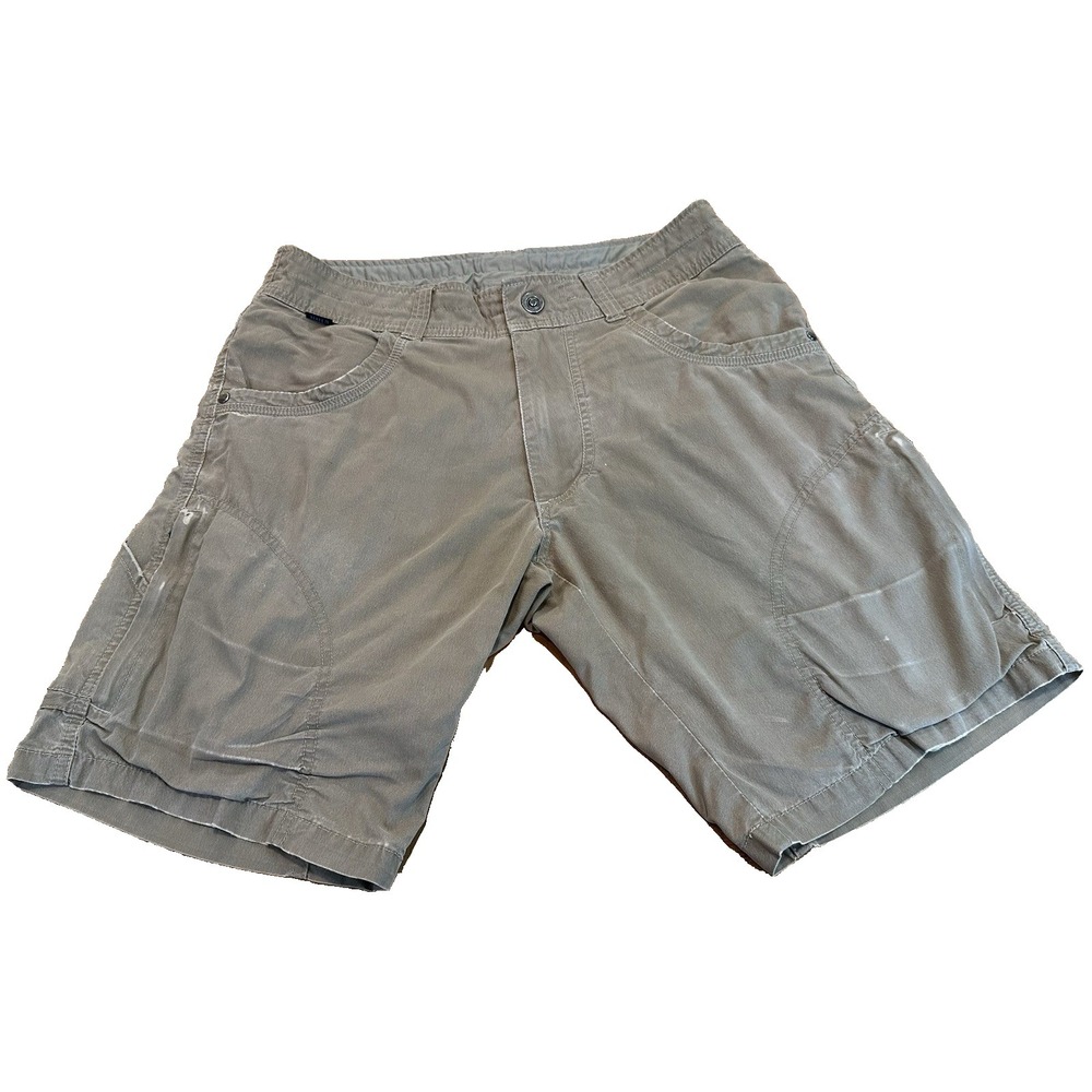 Kuhl Ramblr Cargo‎ Shorts Mens Khaki Outdoor Hiking Vtg Patina Dye Size 30
